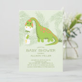 Dino Love Boys Baby shower Invitation (Debout devant)