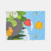 Dino Love in the Sun Fleece Deken (Voorkant (Horizontaal))