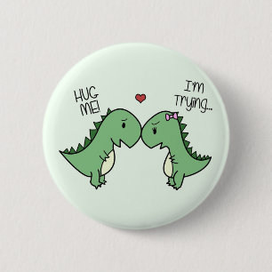 Dino Love Pins. Ronde Button 5,7 Cm