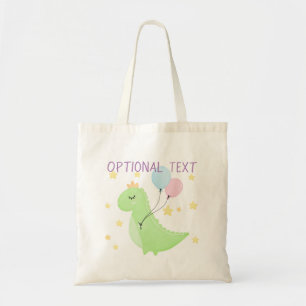 Dino met ballonnen tote bag