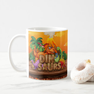 Dino met Kleurrijke Prehistorische• Leuke Kinderen Koffiemok