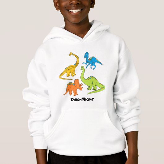"Dino-Might" Boy Dinosaur Hoodie (Voorkant)