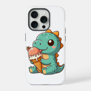 Dino mignon qui mange de la glace