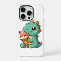 Dino mignon qui mange de la glace