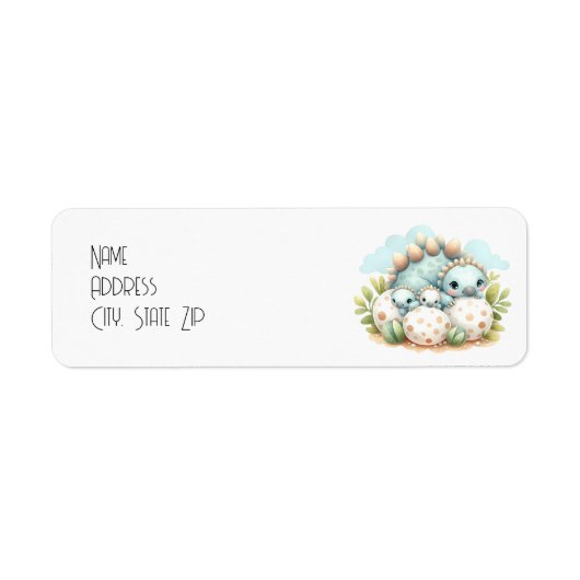 Dino Mite Baby Shower Return Address Label (Voorkant)