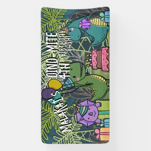 Dino-Mite Bannière du Dinosaure pour la fête d'ann (Verticale)