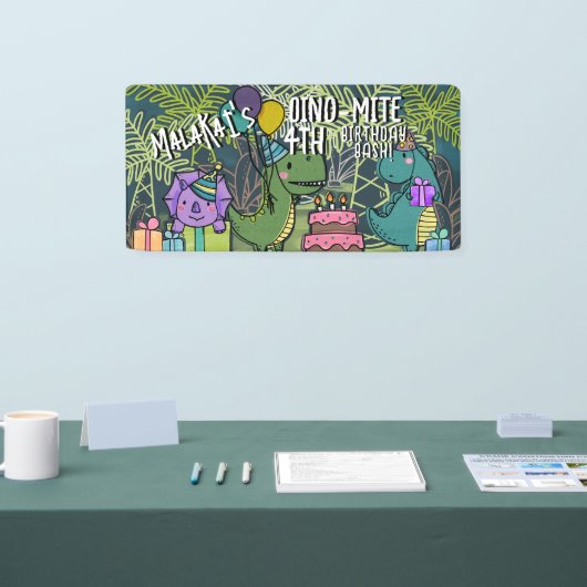 Dino-Mite Bannière du Dinosaure pour la fête d'ann (Salon professionnel)