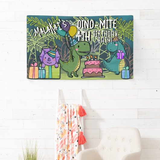 Dino-Mite Bannière du Dinosaure pour la fête d'ann (En situation)