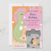 Dino-mite Birthday Bash! met de hand getekende din Kaart (Voorkant)