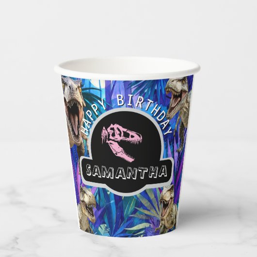 Dino-Mite Birthday Bash Papieren Bekers (Voorkant)