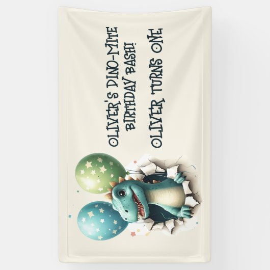 Dino-Mite Birthday Bash Spandoek (Verticaal)