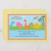 Dino-Mite Buddies Dinosaur Invitation (Devant / Derrière)