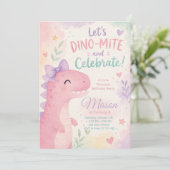 Dino-Mite Celebrate Dinosaur Invitation Editable (Debout devant)