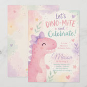 Dino-Mite Celebrate Dinosaur Invitation Editable (Devant / Derrière)