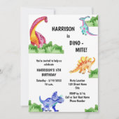 Dino-mite Dinosaur Birthday Uitnodiging (Voorkant)