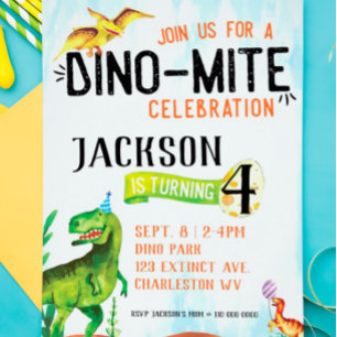 Dino-Mite Dinosaur Invitation Anniversaire