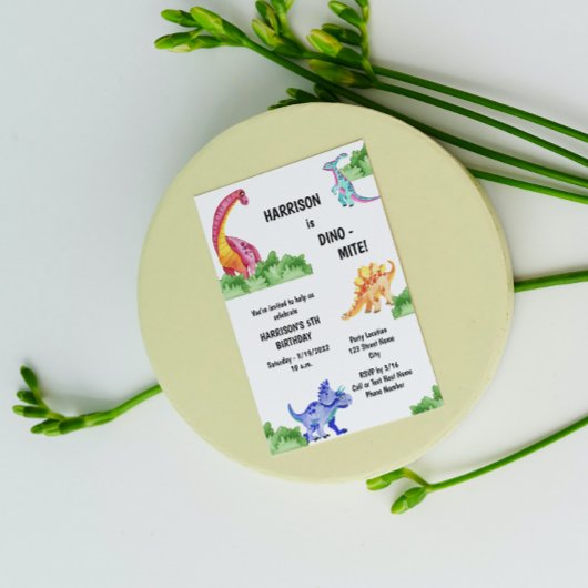Dino-mite Dinosaur Invitation Anniversaire