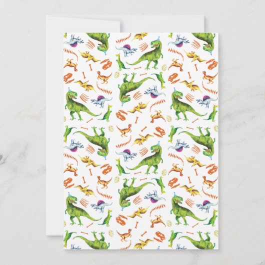 Dino-Mite Dinosaur Verjaardagsuitnodiging Kaart (Achterkant)