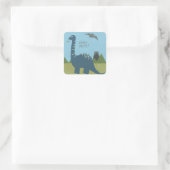 Dino-mite Dinosaur Vierkante Sticker (Tas)