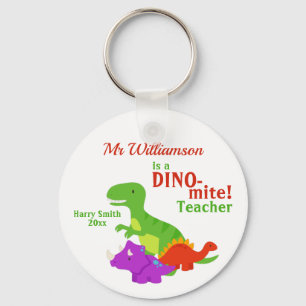 Dino-mite Dinosauriër Leraar Waardering Sleutelhanger
