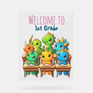 Dino-Mite eerste klassers! – Een Jurassic Welcome Acryl Bord