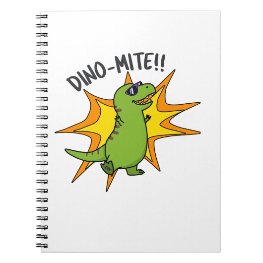 Dino-mite Grappige TRex Dinosaur Pun Notitieboek (Voorkant)