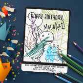 Dino-Mite Invitation du Dinosaure pour la fête d'a