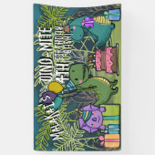 Dino-Mite Kind Verjaardagsfeest Dinosaur Banner (Verticaal)