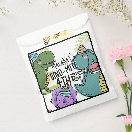 Dino-Mite Kind verjaardagsfeest dinosaurus Bedankzakje (Gezegeld)