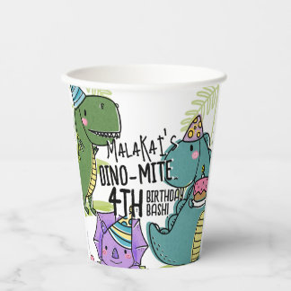 Dino-Mite Kind verjaardagsfeest dinosaurus Papieren Bekers
