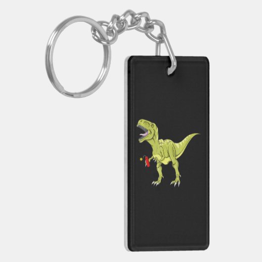 Dino-mite T-rex dinosaur Sleutelhanger (Voorkant Links)