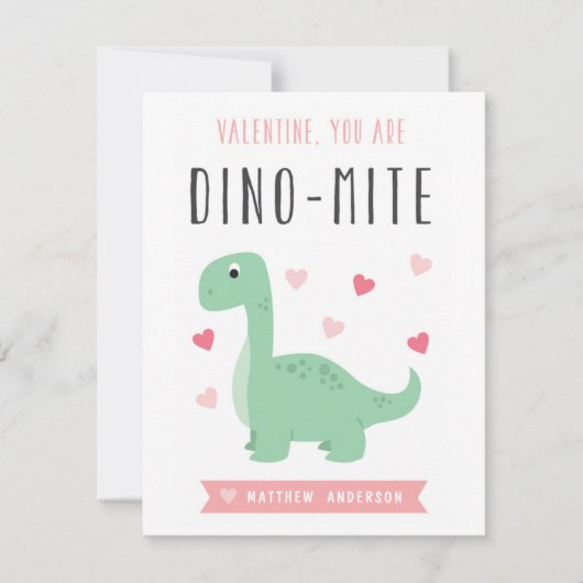 Dino-mite-Valentijnsdag Feestdagenkaart (Voorkant)