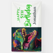 Dino-Mite verjaardag Spandoek (Verticaal)