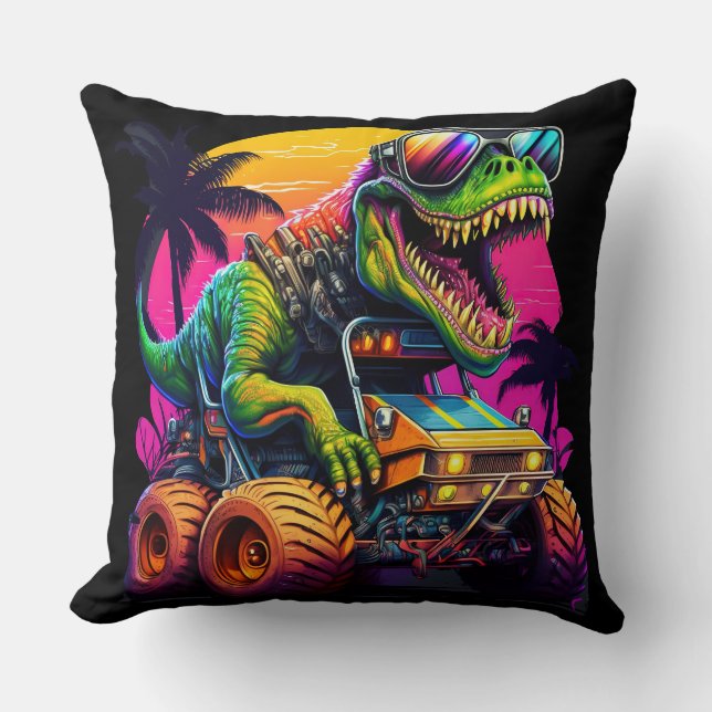 Dino Monster Truck Kussen (Voorkant)