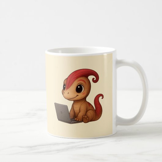 Dino Mug – Dino Kammli am Laptop (Droite)