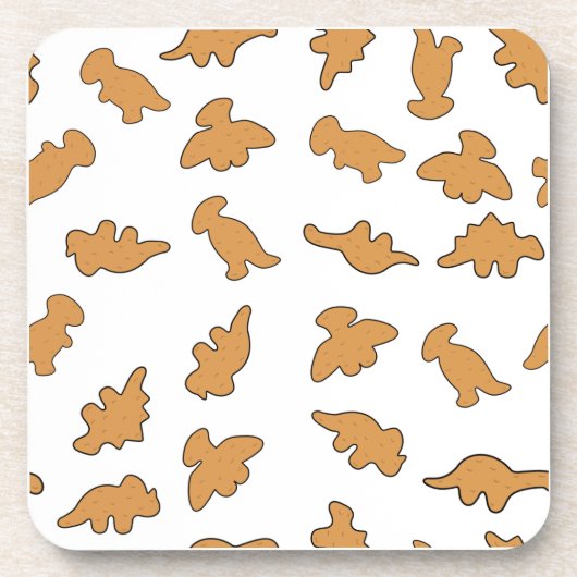Dino Nuggets Pattern Bier Onderzetter (Voorkant)