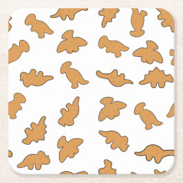 Dino Nuggets Pattern Vierkante Kartonnen Onderzetter