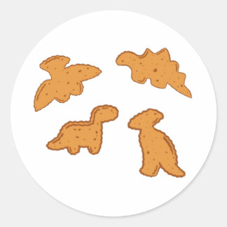 Dino nuggets ronde sticker