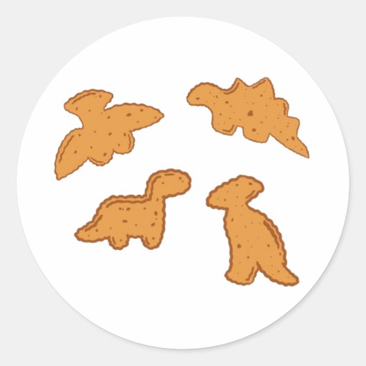 Dino nuggets ronde sticker (Voorkant)