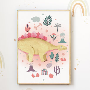 Dino Nursery Imprimer Dinosaur Enfants Poster