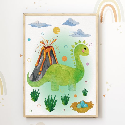 Dino Nursery Imprimer Dinosaur Enfants Poster