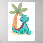 Dino Nursery Poster Dinosaurs Kinder Room Print (Voorkant)