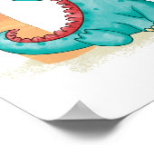 Dino Nursery Poster Dinosaurs Kinder Room Print (Hoek)