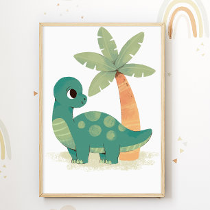Dino Nursery Poster Dinosaurs Kinder Room Print