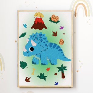 Dino Nursery Print Dinosaur Kinder Room Poster
