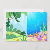 Dino onder de zee gezamenlijk feestje kaart (Achterkant)