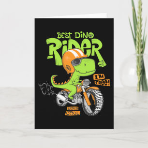 Dino op een motorfiets kaart