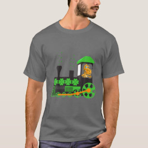 Dino op trein St. Patrick's Day trein Ierse Sha T-shirt