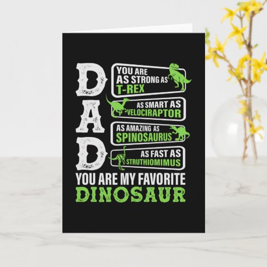 Dino Papa Grappige Vader Dino Kaart (Gele Bloem)