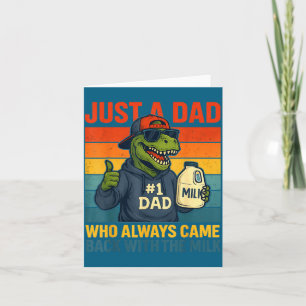 Dino Papa Retro Melk Grap Fun Day Papa  Kaart